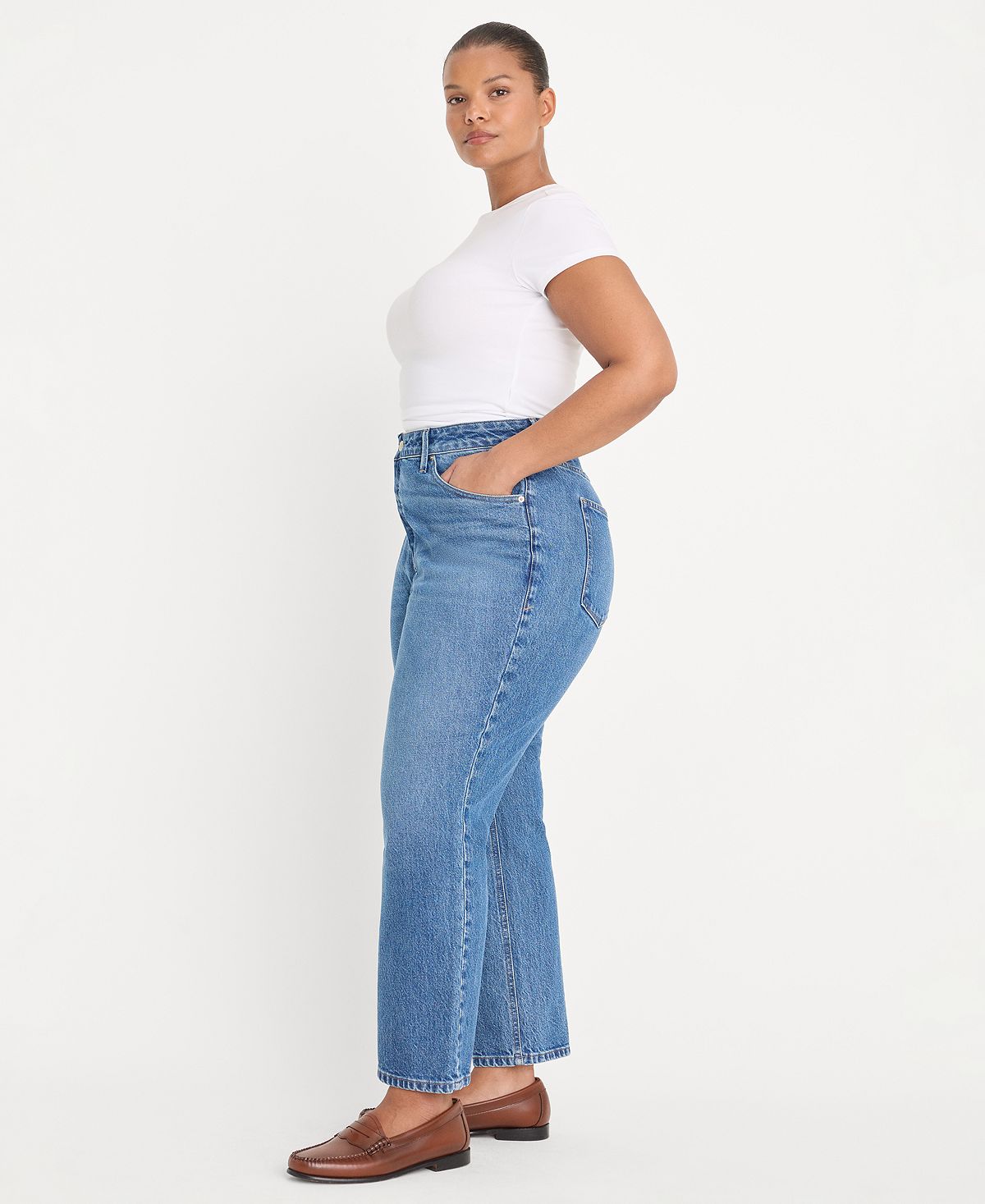 Good American Women's Straight Ankle Jeans view 7 — MAYCSS fashion products