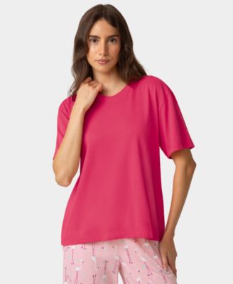 Women's Short-Sleeve Cotton Candied Boxy Pajama Top