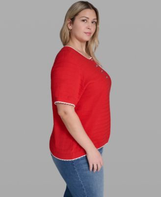 Plus Size Button-Front Sweater