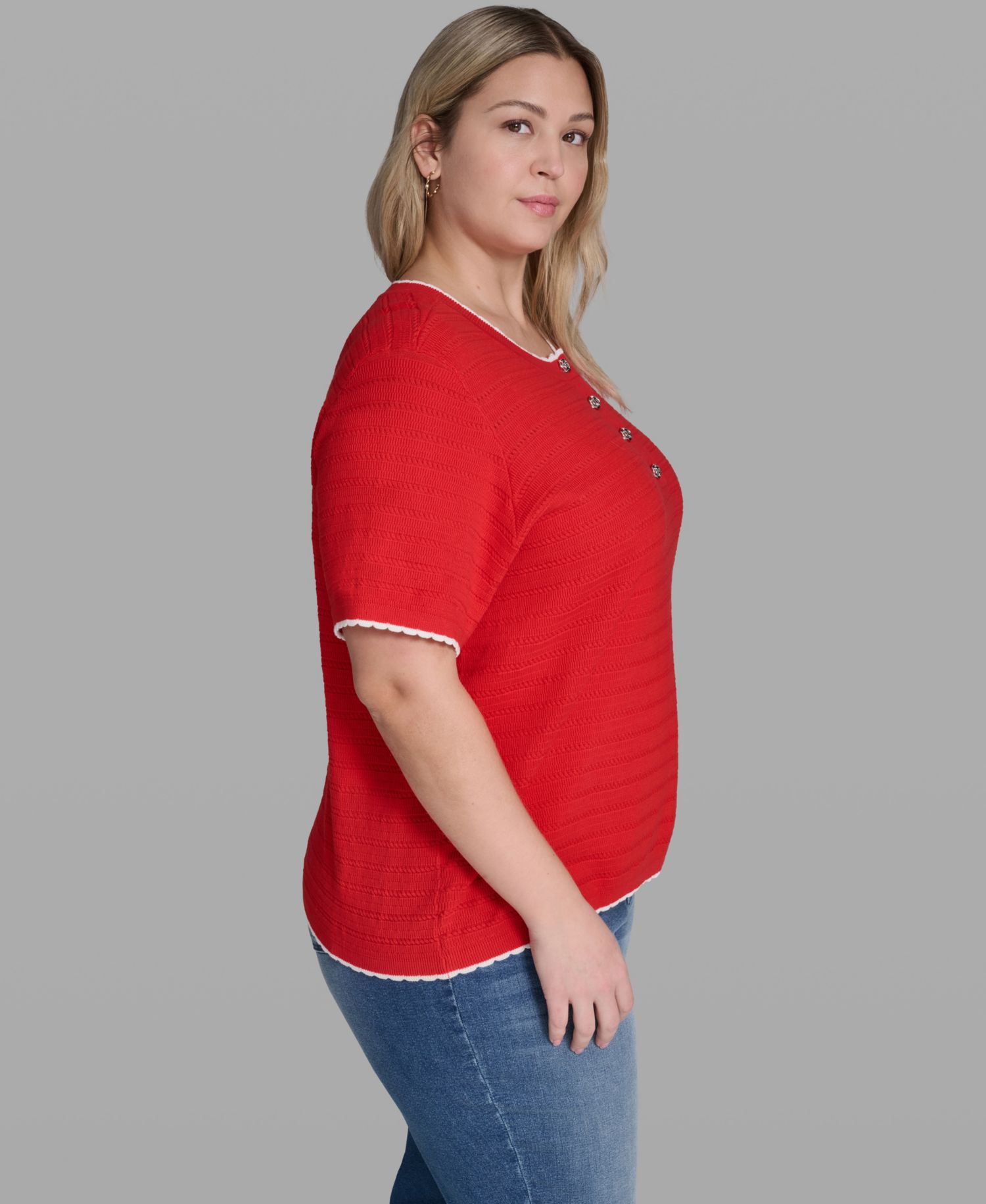 Plus Size Button-Front Sweater