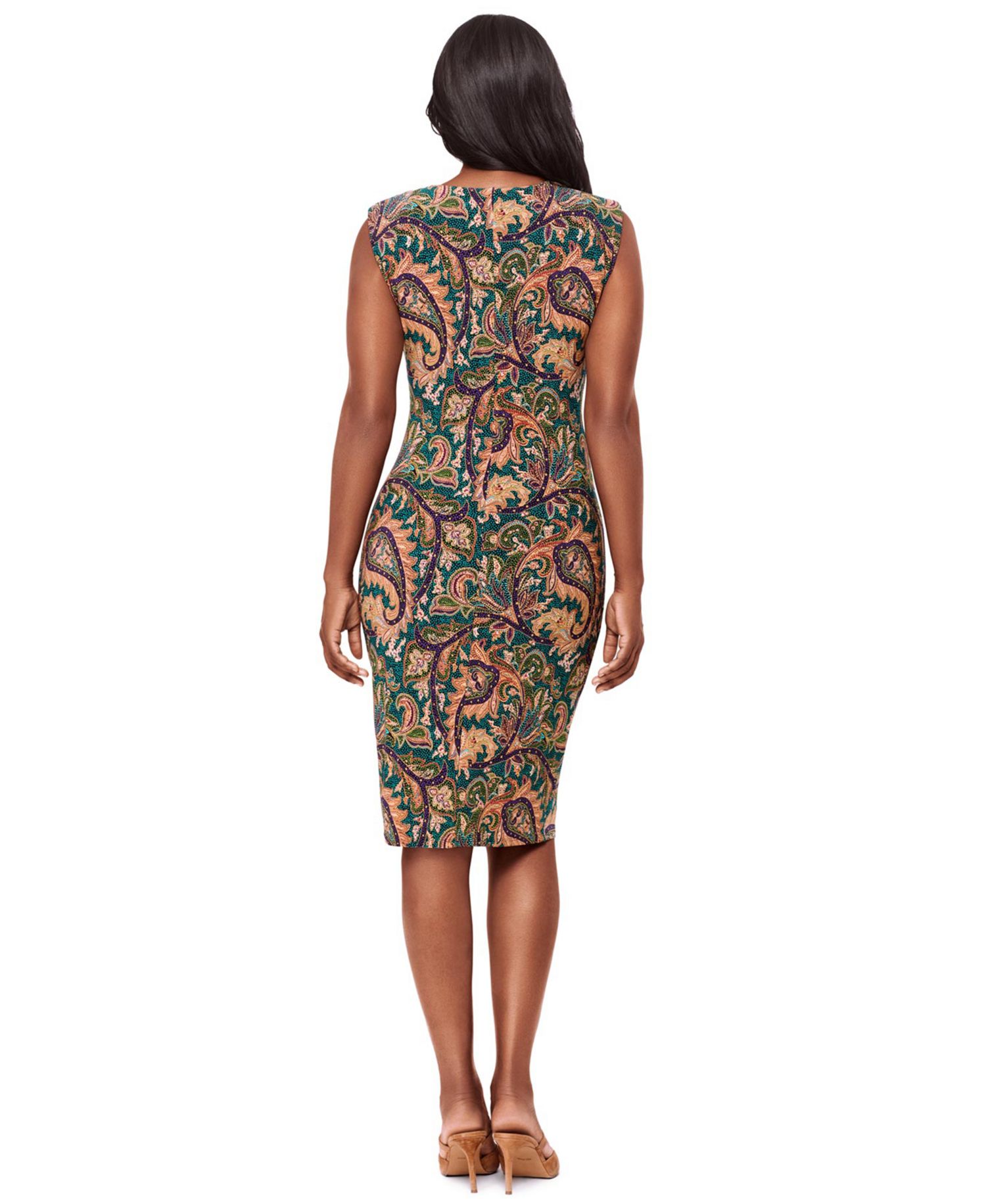 Women's Printed V-Neck Shaping Dress