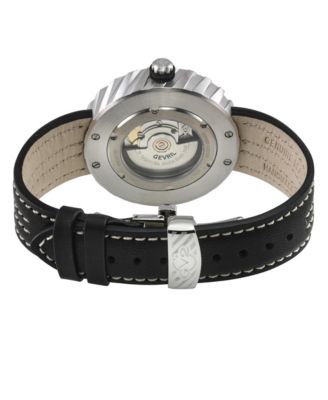 Men's Motorcycle Swiss Automatic stitching Leather Strap Watch