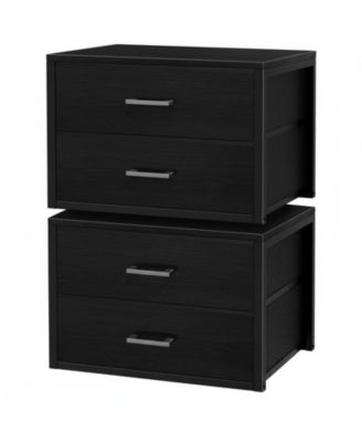 Stackable Storage Drawers Closet Organizers Fabric 2 Drawer Dresser Bedroom 2 Packs Modern