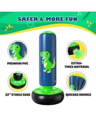 Inflatable Punching Bag, 48 Inch Stable Inflatable Boxing Bag for 3-6 Kids,Dinosaur Toy and Gifts for Boys and Girls, Kids Boxing Set