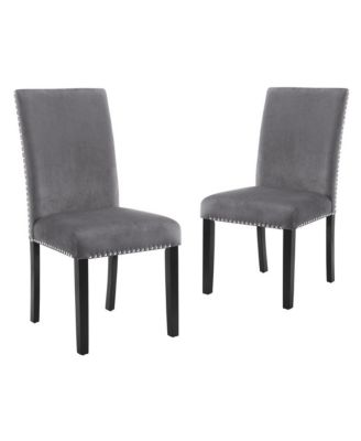 Velvet and Wood Dining Chair (Set of 2)