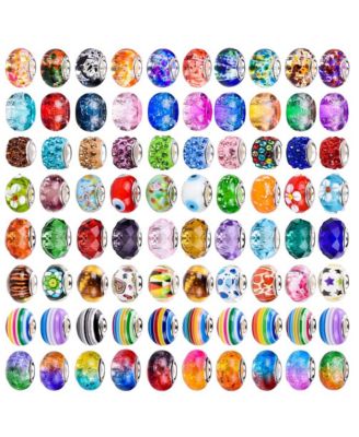 120pcs Lampwork Spacer Beads Abstract Flower DIY Jewelry Making