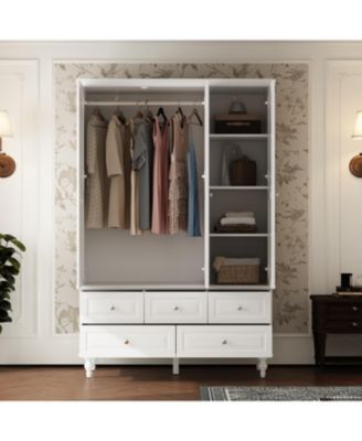 Big Wardrobe Armoires With Mirror, Drawers, Shelves.