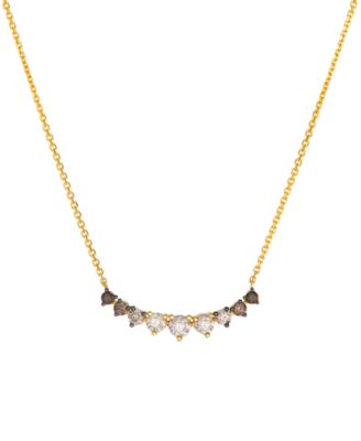Chocolate Ombre Diamond (0.77 ct. t.w.) Adjustable Necklace in 14k Honey Gold