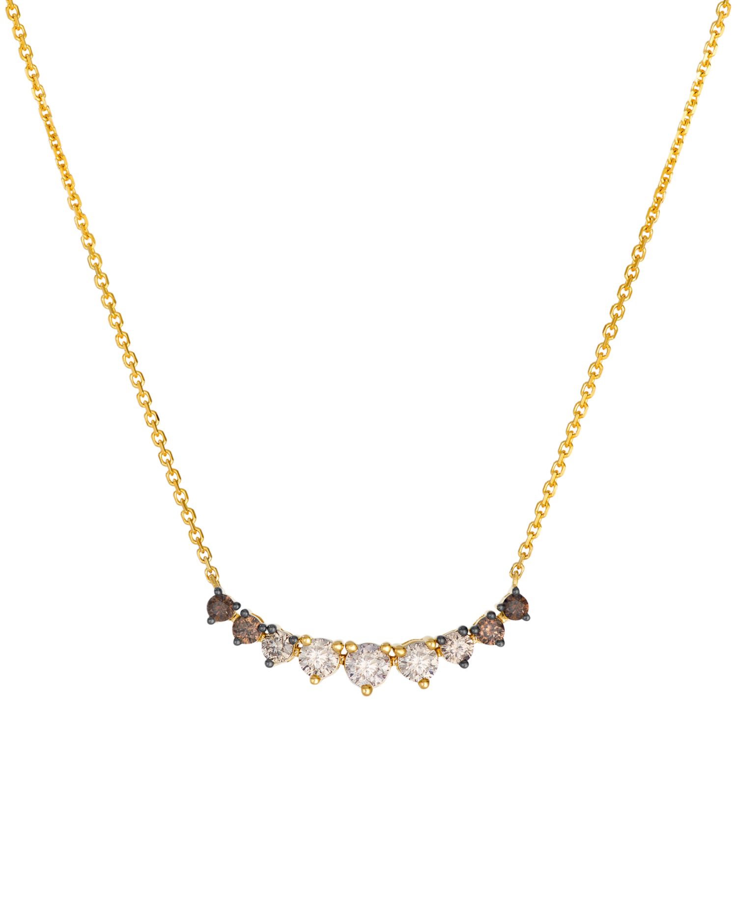 Chocolate Ombre Diamond (0.77 ct. t.w.) Adjustable Necklace in 14k Honey Gold