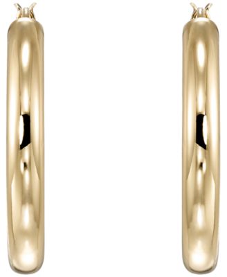 Polished Hoop Earrings in 10k Yellow Gold