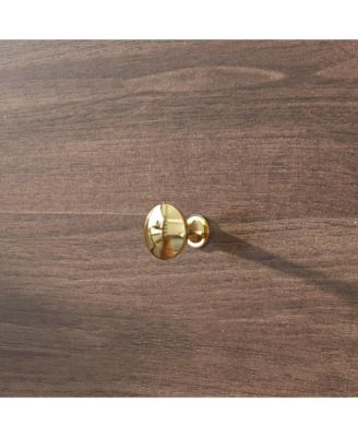 Armoire with 2-Drawers, Hanging Rod and Metal Handles