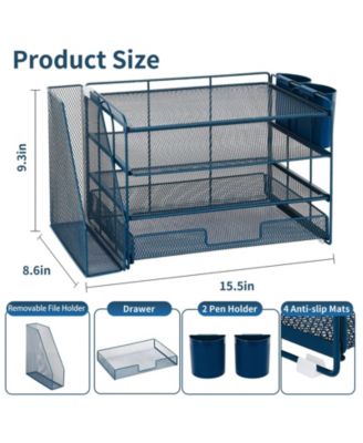 Desk Organizer 4-Tier File Drawer Pen Holders