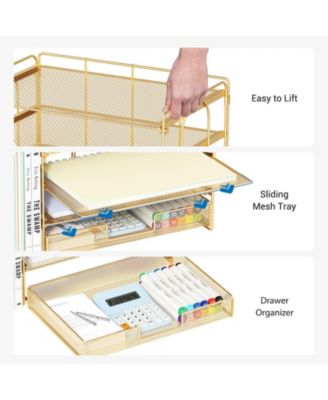 Desk Organizer 4-Tier File Drawer Pen Holders