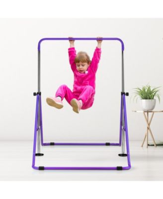 Gymnastics Purple Bar Kids, Junior Training Bar, Height Adjustable Horizontal Bars, Folding Gymnastics Bars Monkey Bars for Kids