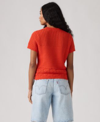 Women's Isabelle Crochet Short-Sleeve Sweater