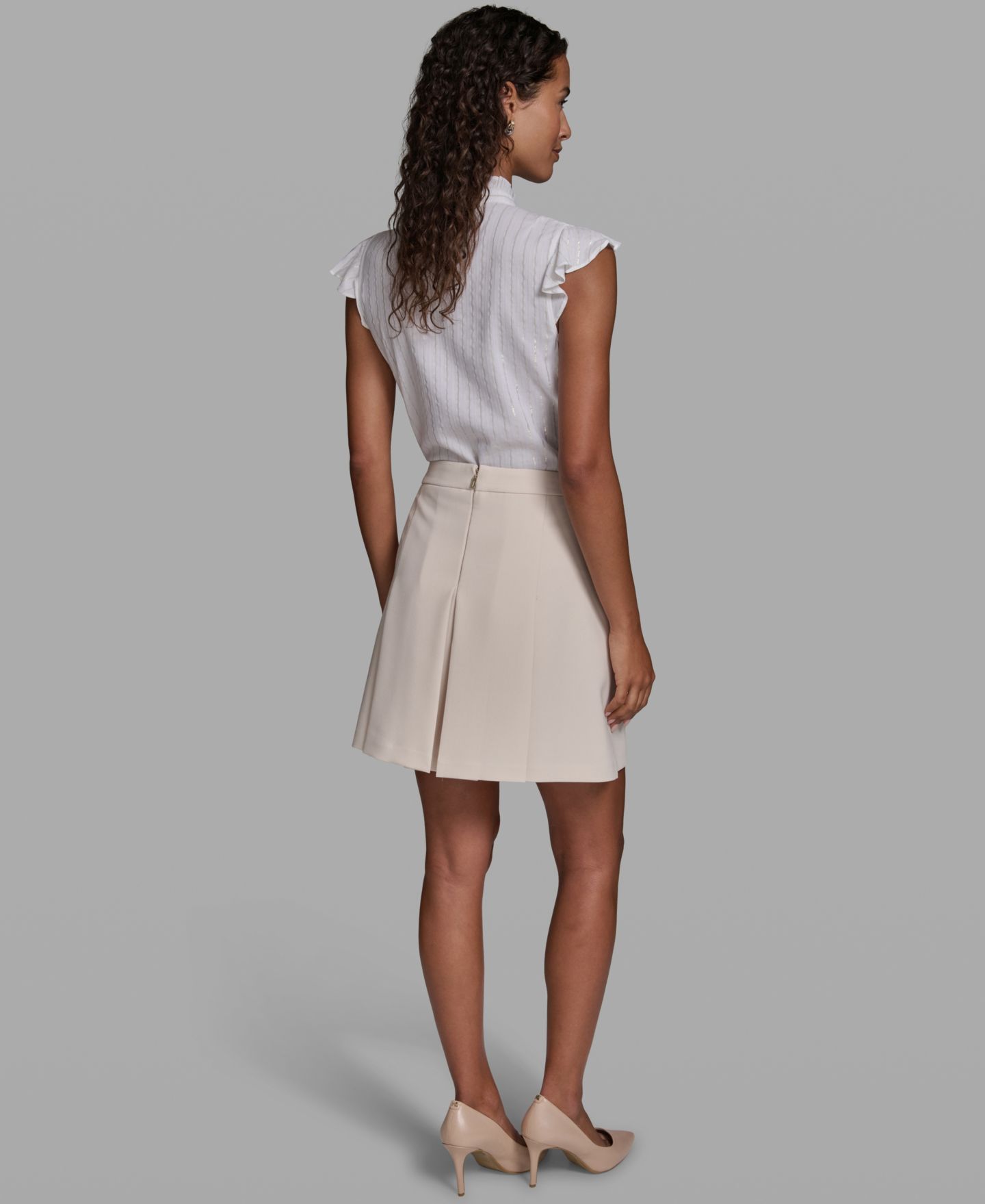 Женская юбка KARL LAGERFELD PARIS Pleated Mini, цвет: Cashmere — фото 6