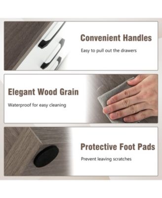 Modern Dresser Nightstand with 3 Slide-Out Drawers