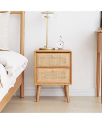 Nordic Modern Solid Wood Nightstand Simple Bedside Cabinet Storage