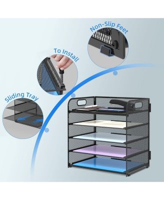 5-Tier Mesh Letter Tray Desk Organizer