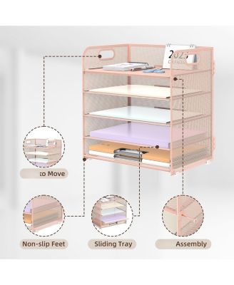 5-Tier Mesh Letter Tray Desk Organizer