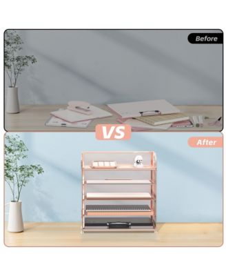 5-Tier Mesh Letter Tray Desk Organizer
