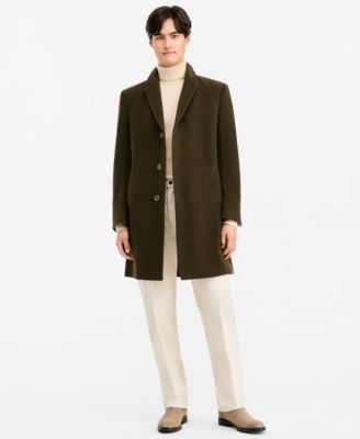 Men's Barge Classic Fit Wool/Cashmere Blend Solid Overcoat