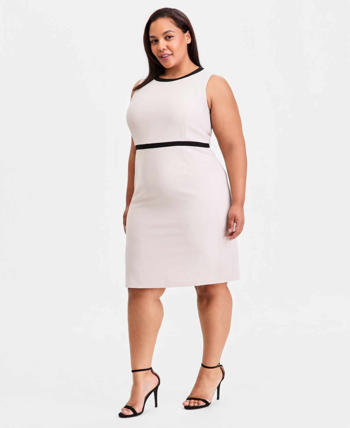 Kasper Plus Colorblocked Sleeveless Sheath Dress
