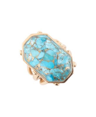 Dolce Blue Teal Turquoise Matrix and Golden Ring