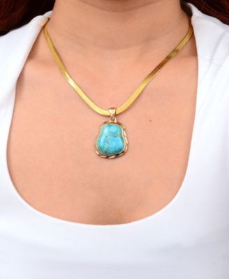 Turquoise Baron Snake Chain Pendant Necklace
