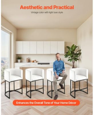 25 in Counter Height Fabric Bar Stool Set of 3 with Backrest, Arm, Metal Frame, and Footrest