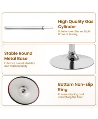 Adjustable Height Upholstered Swivel Bar Stool Set of 2 with Back