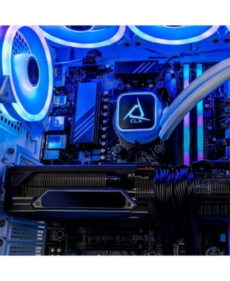 SET Liquid Cooled Gaming Desktop Computer, AMD Ryzen 9 9900X 4.4GHz, 32GB RAM, 2TB SSD, AMD Radeon RX 9070 XT 16GB, Windows 11 Home, White