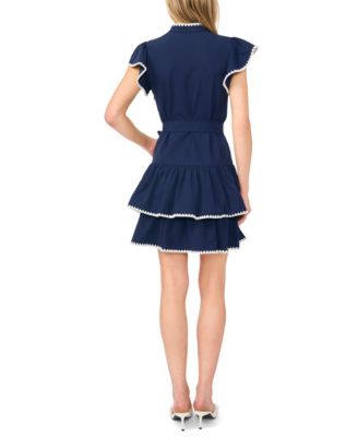 sachin and babi light blue dress CeCe Woven Round Neck Short Sleeve Shift Dress