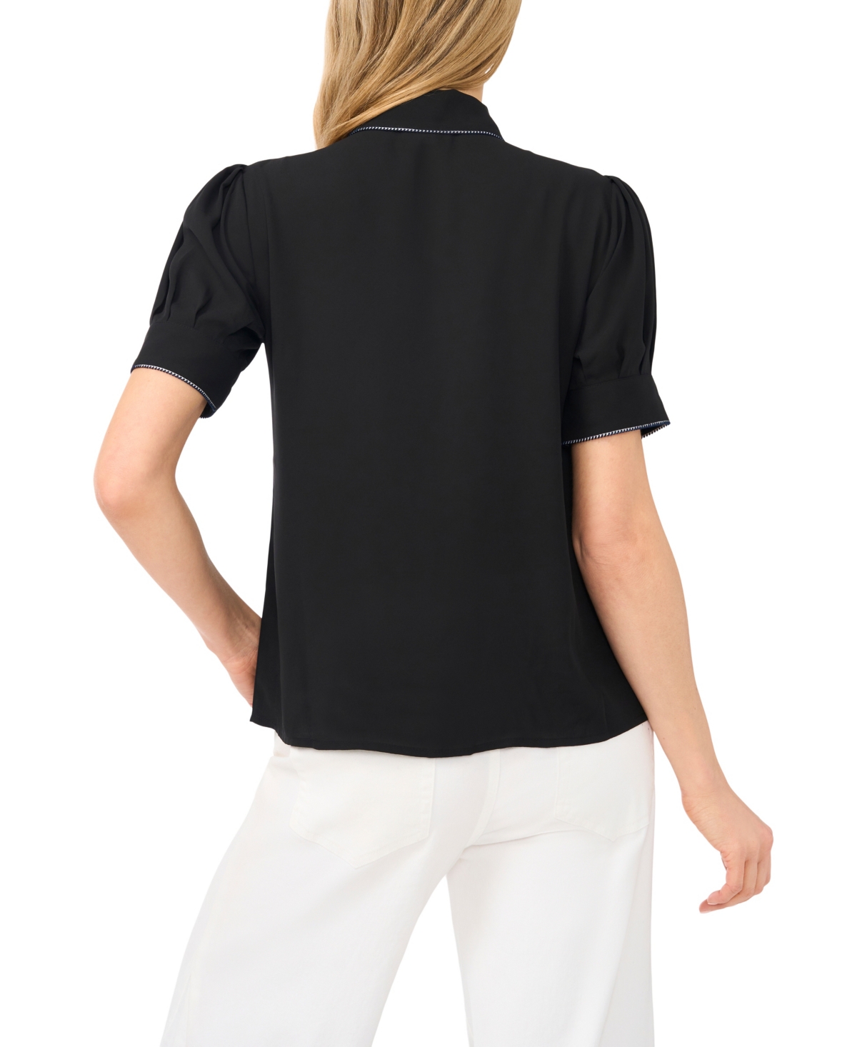 CeCe Women's Short-Sleeve Button-Up Top