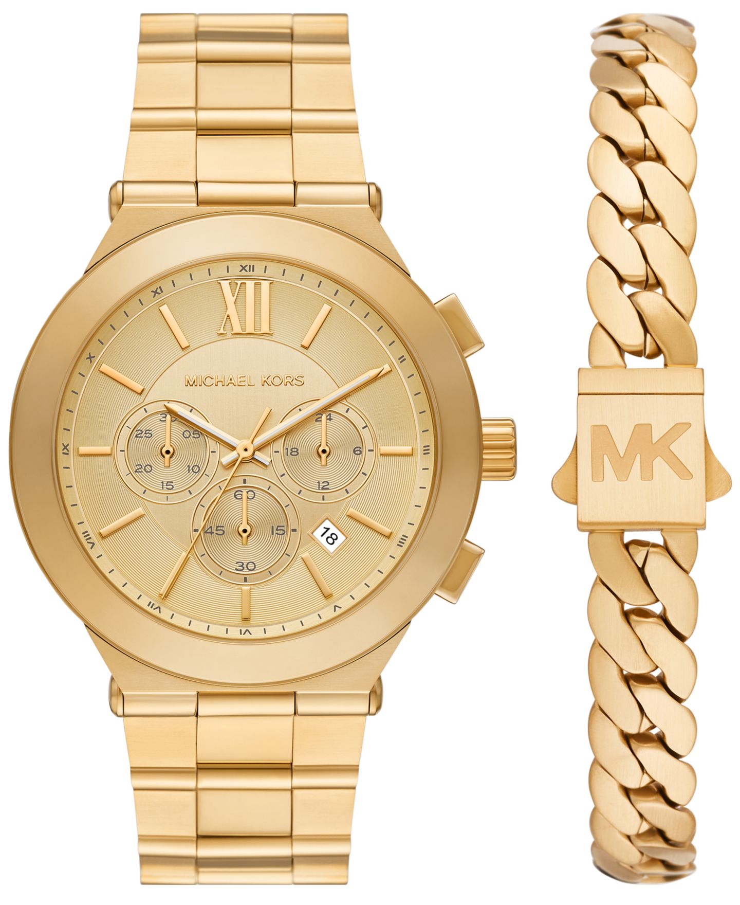 Мужские часы Michael Kors Billie Quartz Chronograph Gold Stainless Steel Watch 44mm — фото 1