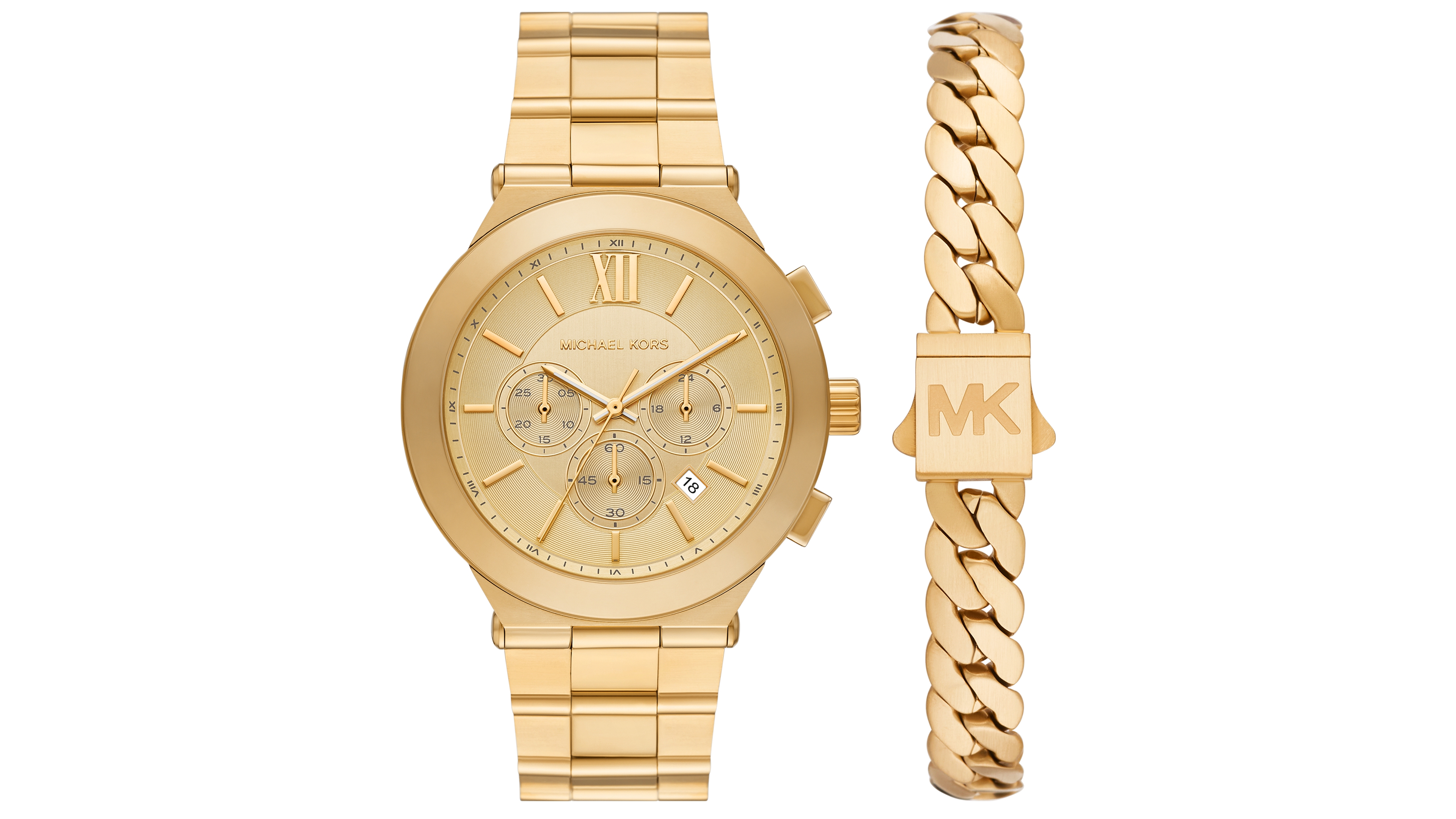 Michael Kors Men's Billie Quartz Chronograph Gold Stainless Steel Watch 44mm
