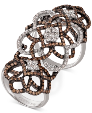 image of Le Vian Chocolatier Diamond Knuckle Ring (2 ct. t.w.) in 14k White Gold