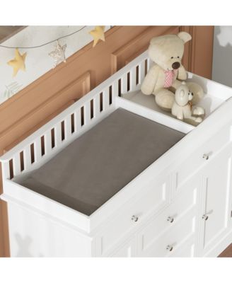 Changing Table, Chest of Drawers, Dresser with 3 Drawers, 4 Shelves and 2 Doors