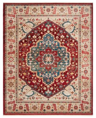 Chloe LRL1221B Beige and Red 8' X 10' Area Rug