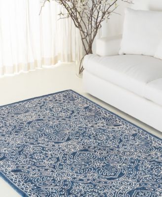 Etienne LRL6603N Navy and Ivory 2'6" X 4' Area Rug