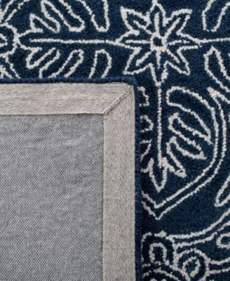 Etienne LRL6603N Navy and Ivory 5' X 5' Square Area Rug