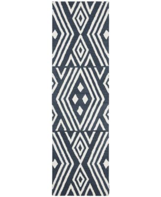 Imani Geometric LRL6609N Slate 2'3" X 8' Runner Area Rug