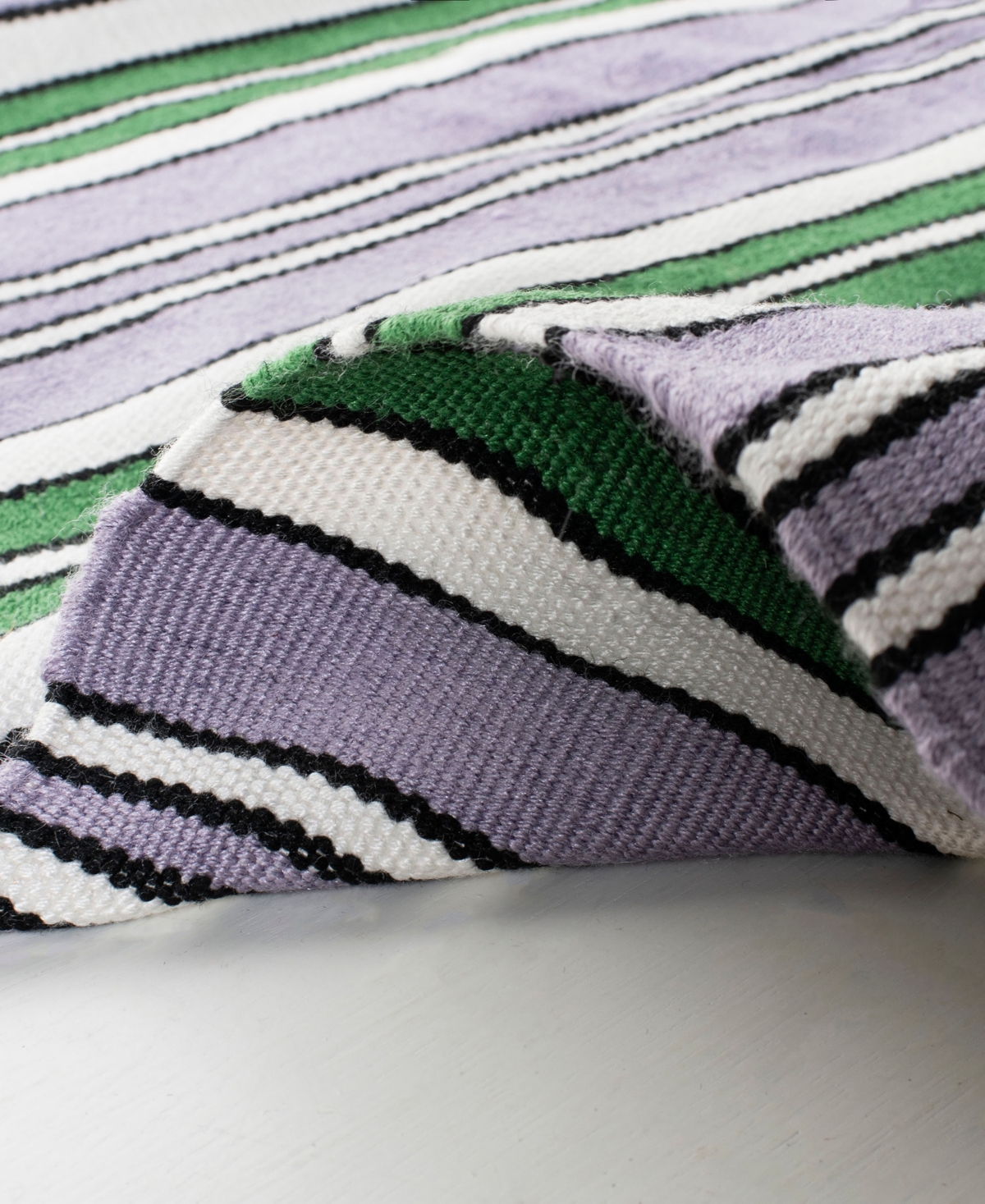 Lauren Ralph Lauren Leopold Stripe LRL2462G Lilac 5' X 8' Outdoor Area Rug