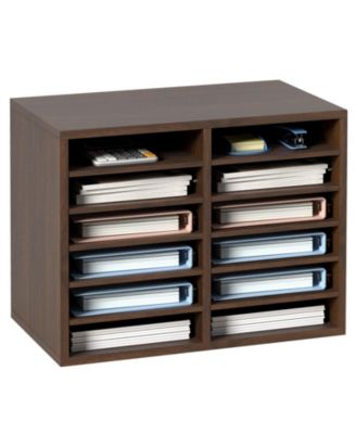 12 Compartment Literature Organizer With Adjustable Shelves for Office and Home