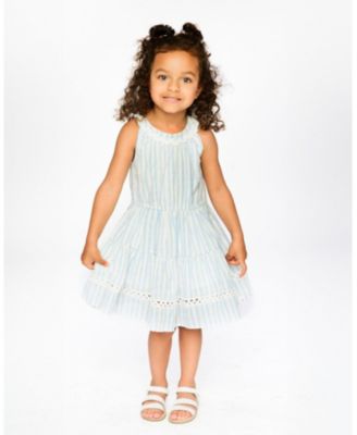 Little Girls Multi-Tiered Dress Stripes