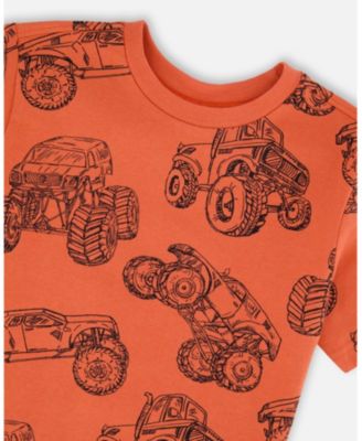 Little Boys Cotton Jersey T-Shirt Printed Trucks