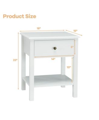 Nightstand End Table with Drawer and Shelf