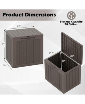 Outdoor Storage Box 25 Gallon Deck Box with Lockable Lid and Wicker-woven
