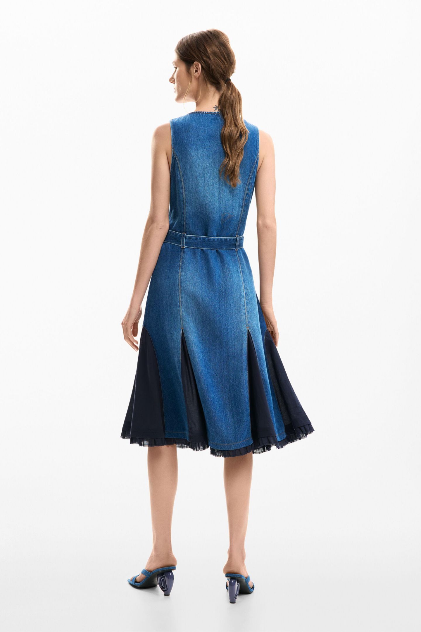 Женское платье Desigual Denim midi, цвет: Средний синий — фото 5