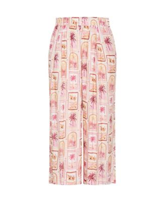 Women's Postcard Soiree Print Wide Leg Pant